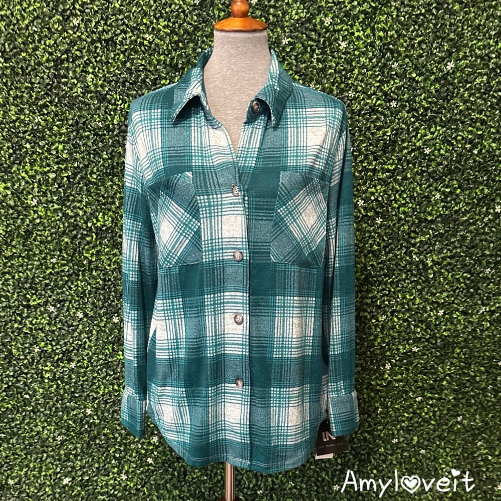I.N. San Francisco Plaid Button Down Shirt #81